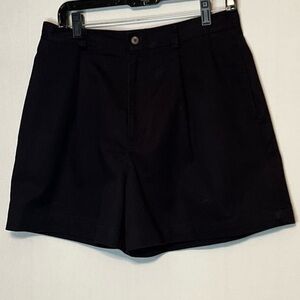 New W/T Liz Claiborne Liz Sport Black Shorts 100% Cotton Size 14